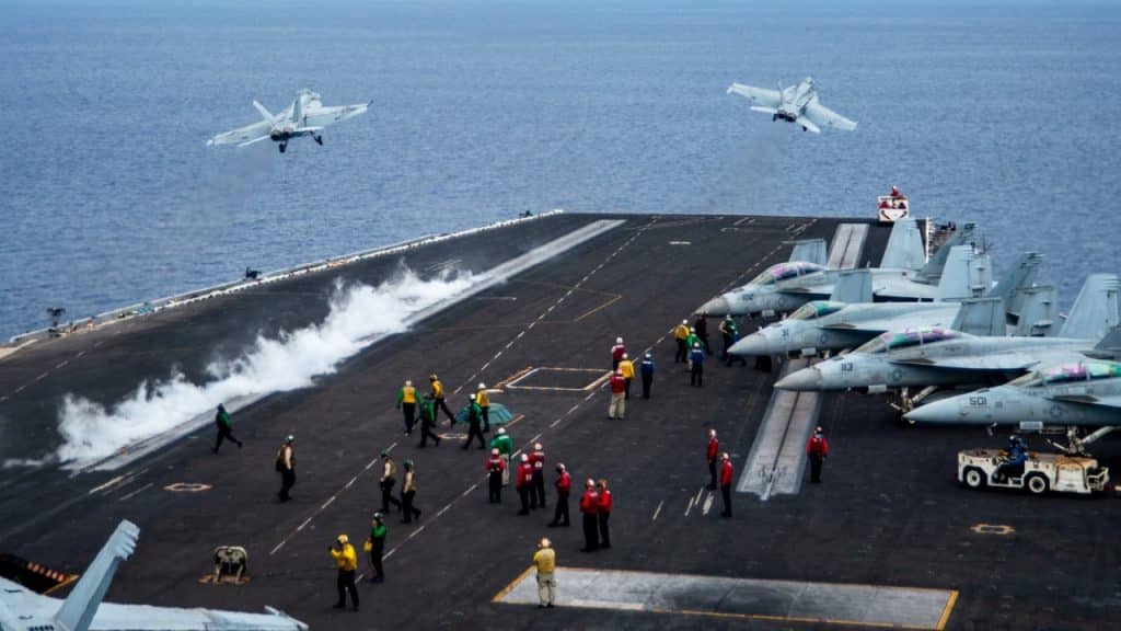 A Super Hornet that has fallen from Truman has been excavated